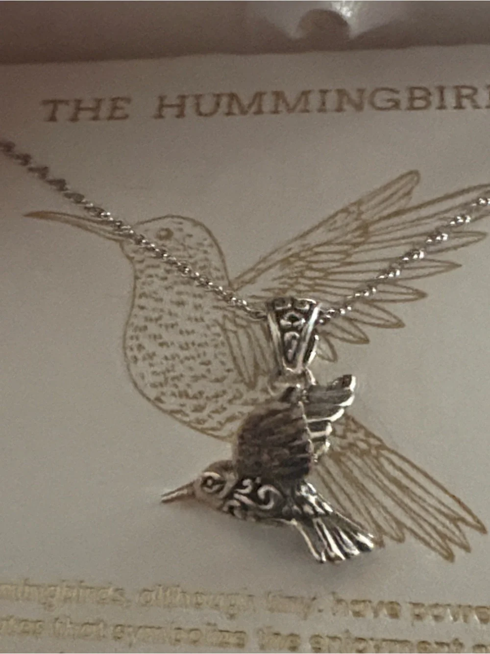 The Hummingbird Sterling Silver Pendant Necklace - Silver